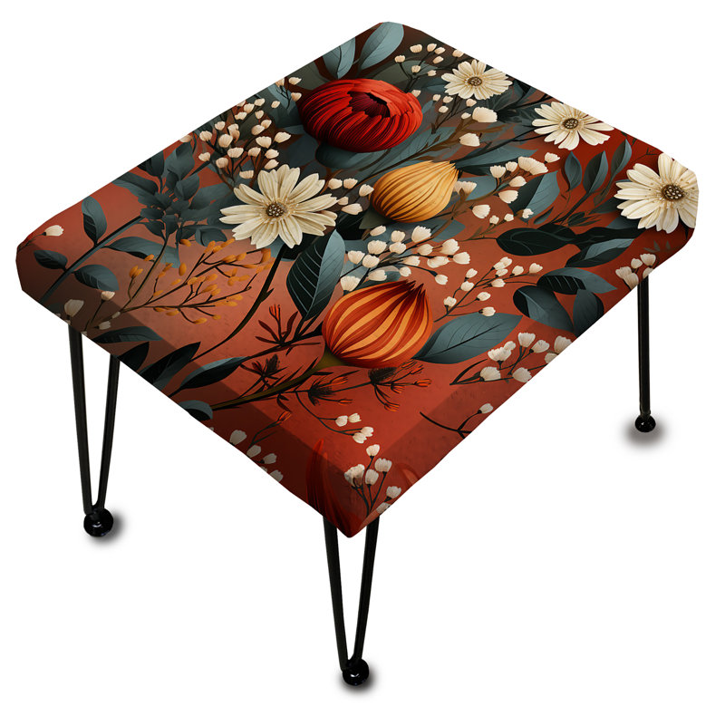 Motif floral rustique bohémien Bliss - Repose-pieds rectangulaire floral