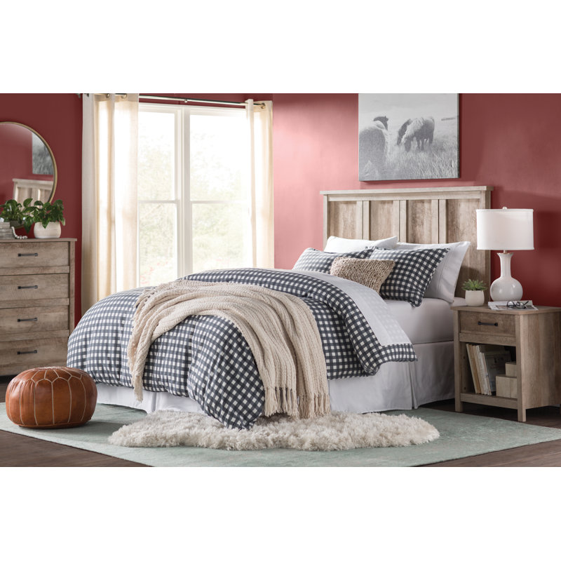 Preston Gray Plaid Cotton Flannel Twin Duvet Cover Set