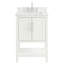 Meuble-lavabo 24 po avec plateau en marbre de Carrare et vasque en céramique Jearold-42477197