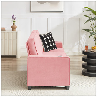 83.86"Snowfleece Fabric Sofa,Modern Compressed Couch,3-Seater Sofa, Furniture For Living Room,Bedroom,Office