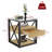Set of 2 Industrial Side Table with Drawer, Modern Nightstand with Tempered Glass Top for Bedroom & Living Room