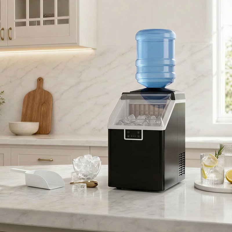 Machine à glace de comptoir, machine à glaçons automatique portative 55Lbs / 24H avec réservoir d'eau 1,9L, machine à glace compacte autonettoyante pour la cuisine à domicile