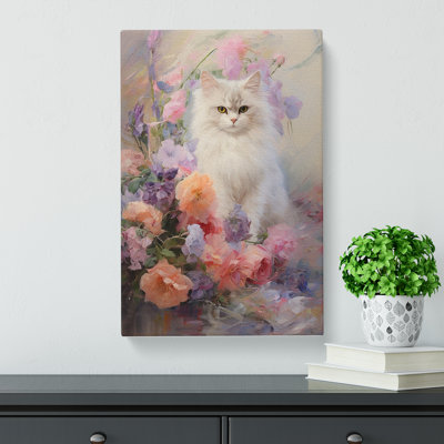 Persian Cat Impressionism - Wrapped Canvas Print