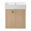 Meuble-lavabo flottant moderne de 21,6 po avec lavabo en céramique et rangement à gauche pour les espaces compacts-129184416