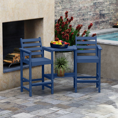 HDPE Tall Adirondack Chair Set with Removable Double Trays (Set of 2) by Winston Porter