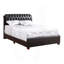 Élégante base de lit double brun foncé