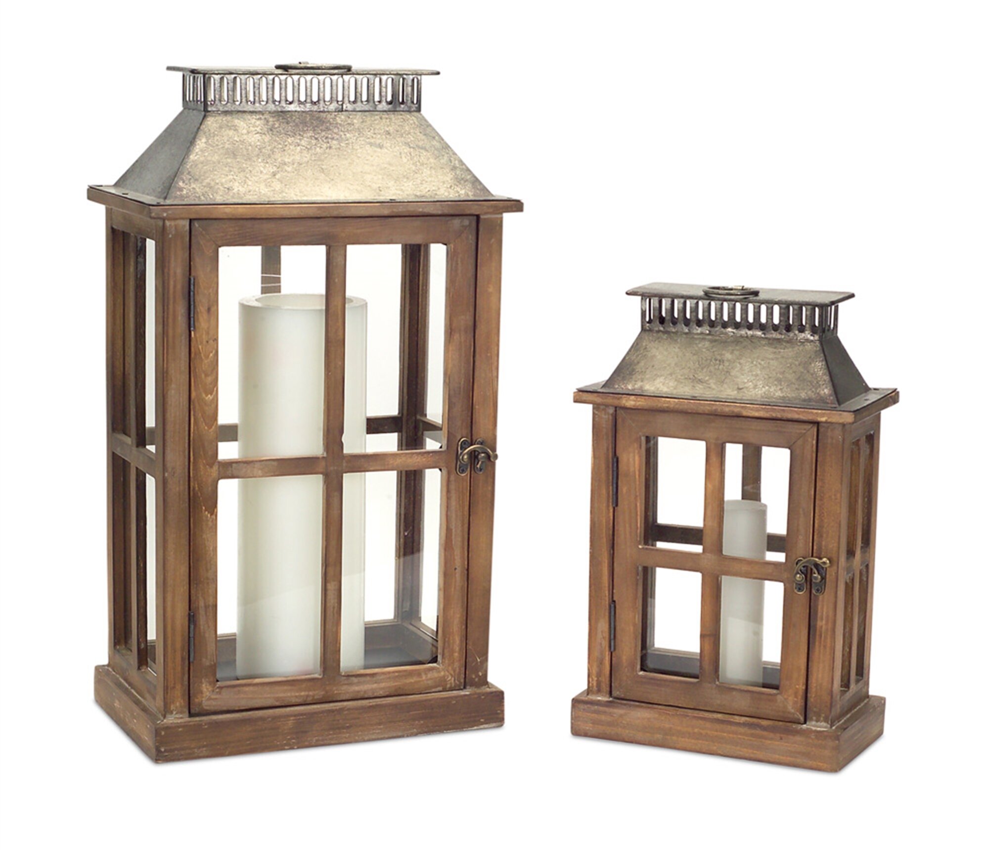 Melrose International Lanterns with LED Candle (Set of 3