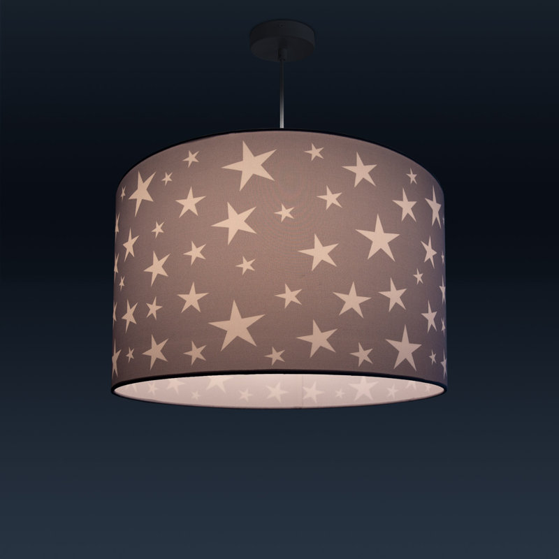 Drum pendant lamp 1-light Cato, Grey