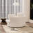 Upholstered Slipcovered Oversized Swivel Barrel Accent Chair-1315123163