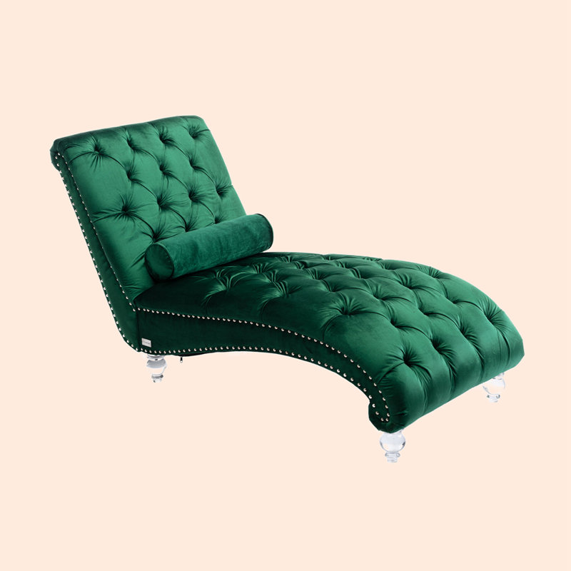 Geniece Outdoor Chaise Lounge, Emerald Velvet