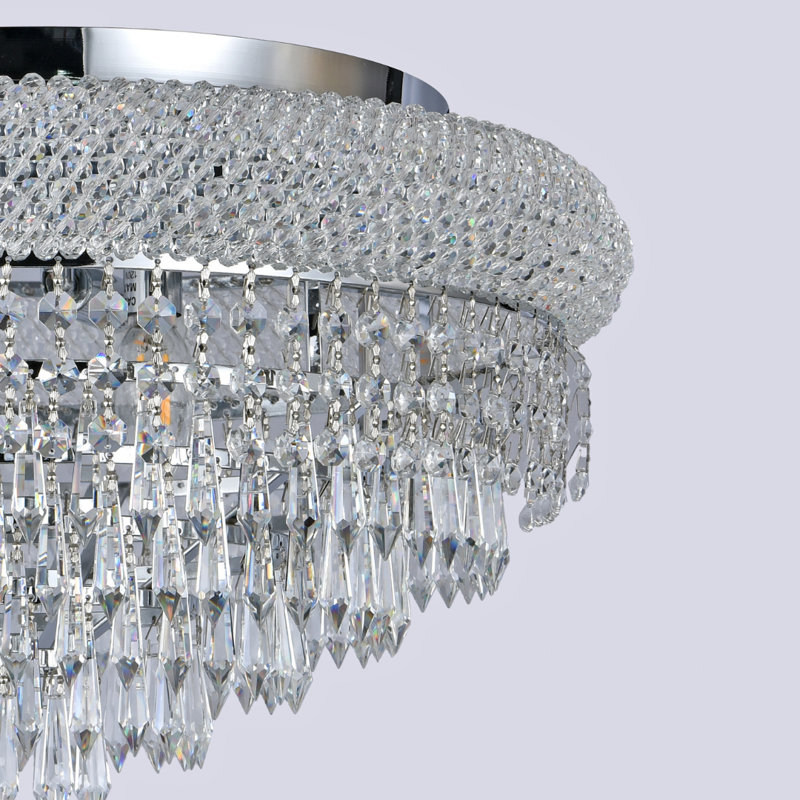 Plafonnier encastré 10 lumières Bagel, Chrome