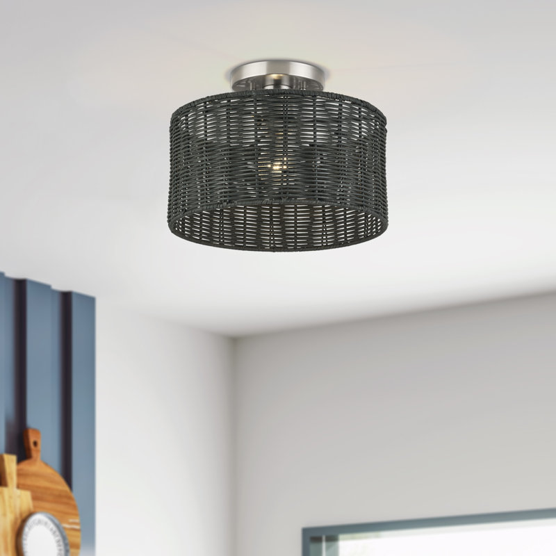 Plafonnier semi-encastré 1 lumière Adabella, Nickel brossé