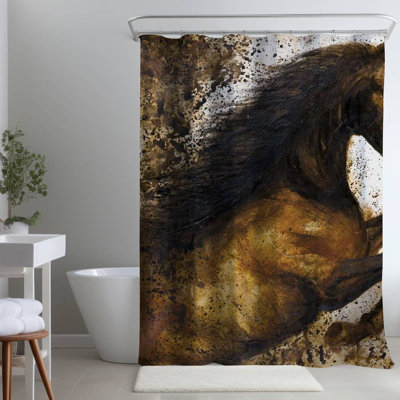 Shower Curtain AN91 – Polyester Shower Curtain, Dye Sublimation Print, 71" W × 74" L