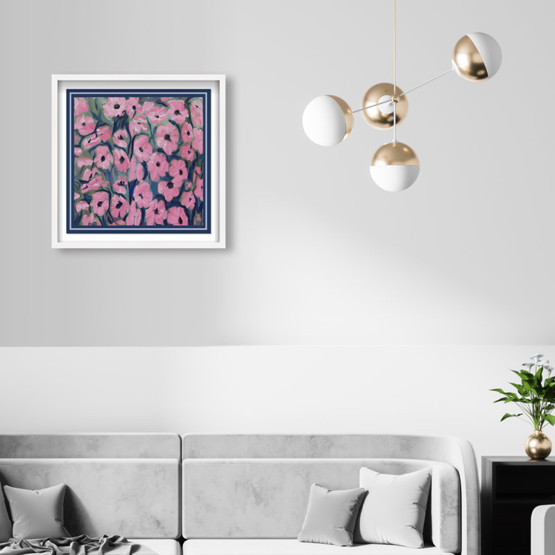 Night Blooms Shadowbox Abstract Print by Oliver Gal, Black Frame, 12 x 12, 21.5"H x 21.5"W, White Shadowbox