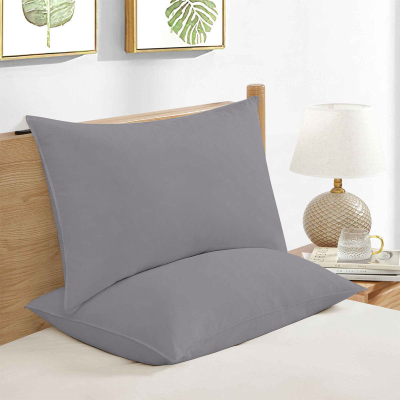 Brushed Microfiber Plain 100% Polyester Standard Size Pillowcase/Cover, Grey
