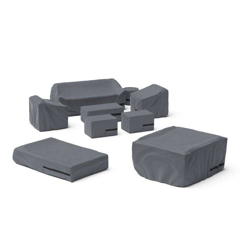 Housses pour petit mobilier d'extérieur de luxe 13 pièces - gris