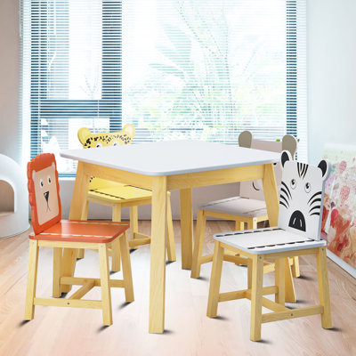 Ensemble 5 pièces de table de jeu et chaises pour enfants Aase