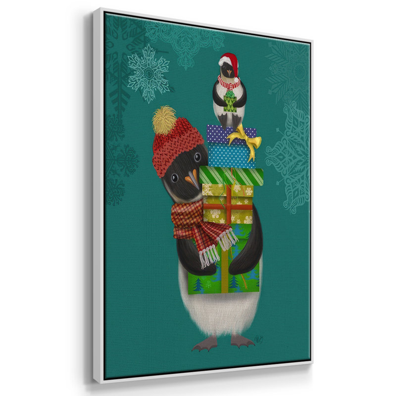 Cadeaux de Noël pingouin, H 41 po x l 27 po x P 1,5 po, Blanc