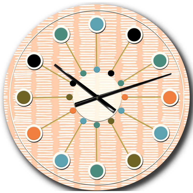 Horloge murale rétro Mid-Century, Surdimensionné