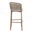 Ensemble de 2 tabourets d'extérieur en corde de métal avec coussin beige