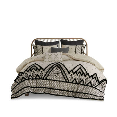 Modern Bedding Sets, Cotton And Flax Linen Blend, Natural-boho Comfort For Home