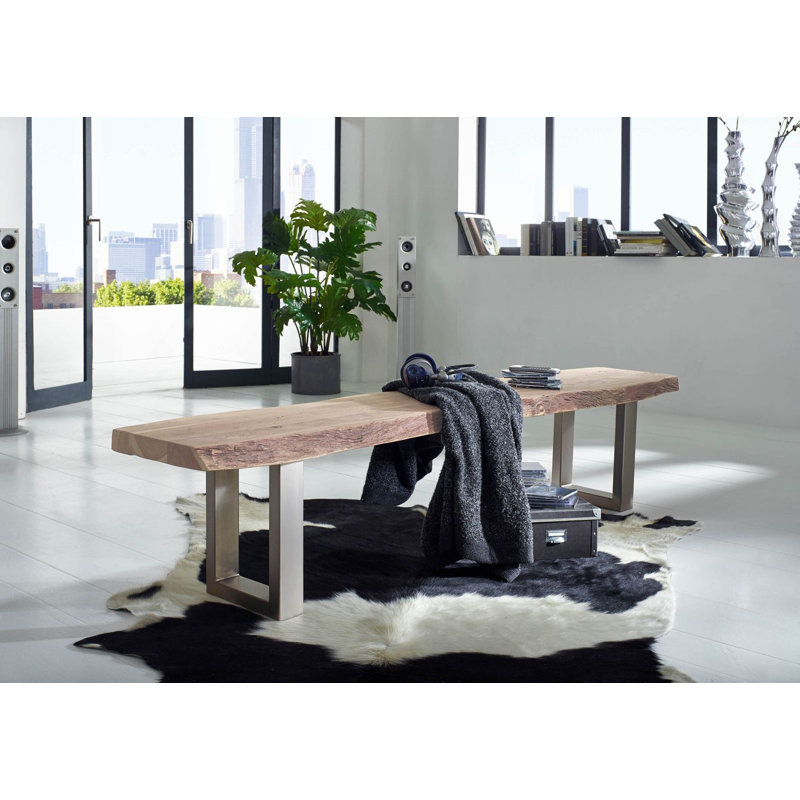 Freeform Solid Wood Bench, 45cm H x 215cm W x 85cm D