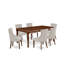 L'ensemble de salle à manger 6 pièces contient une table de salle à manger rectangulaire avec feuille papillon et 4 chaises Parson en tissu de lin avec un banc, 42 x 78 pouces, acajou-50189747-50189756-119863031