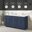 OVE Decors Bailey Meuble-lavabo double autoportant bleu nuit avec comptoir en quartz blanc, dosseret assorti et barre d'alimentation-1490491478-1490491476-1509218784