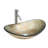 Artistic Tempered Glass Elegant Gold-Foil Glass Vessel Sink With Chrome Pop-Up Drain-124005797-124005794