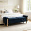 Banc de rangement rembourré en chenille de 65,67 po de largeur avec double couvercle-1907958714