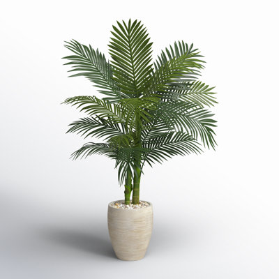 54'' Faux Palm Tree in Ceramic Planter