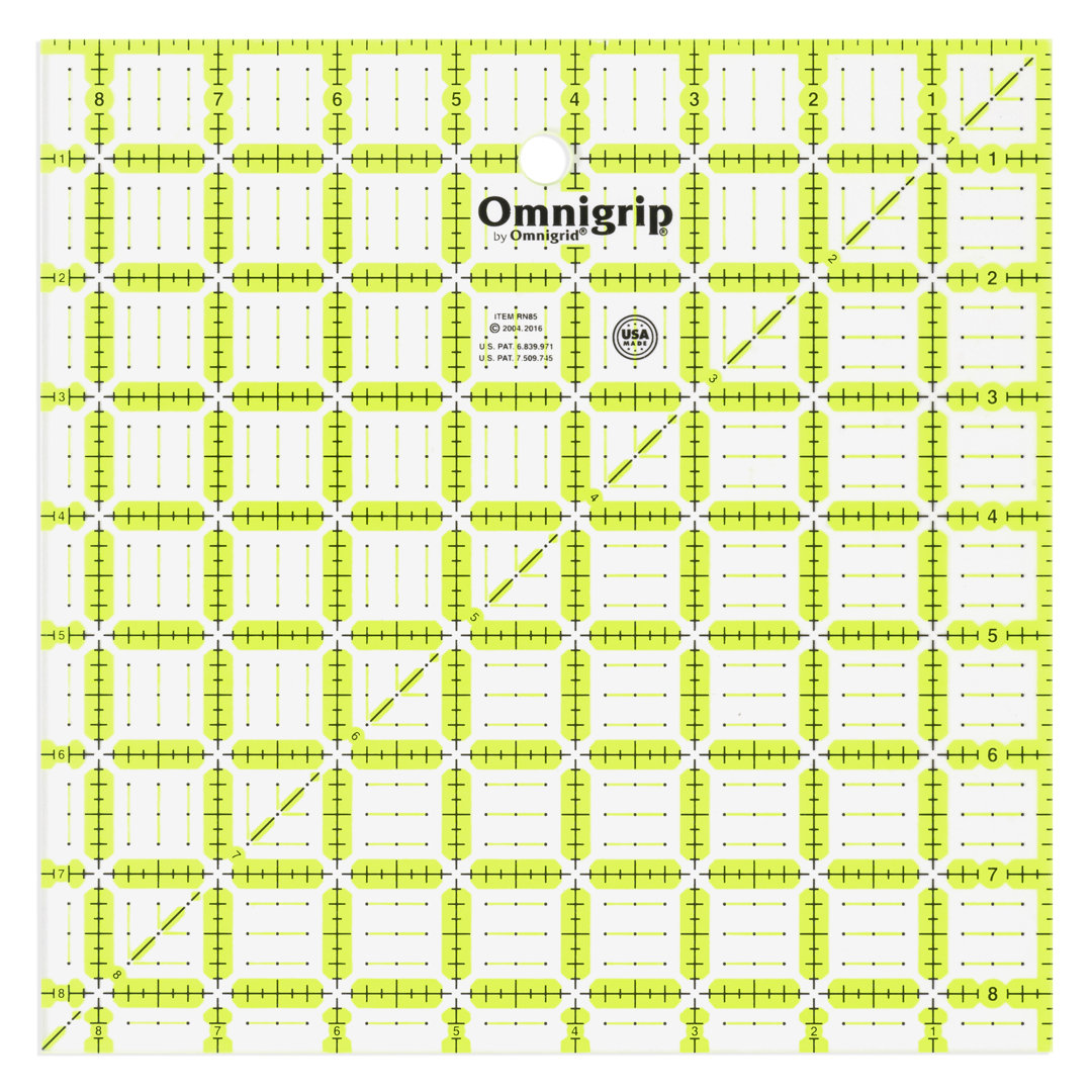 Omnigrip 8-1/5" x 8-1/5" Non-Slip Square Quilting Ruler Omnigrid