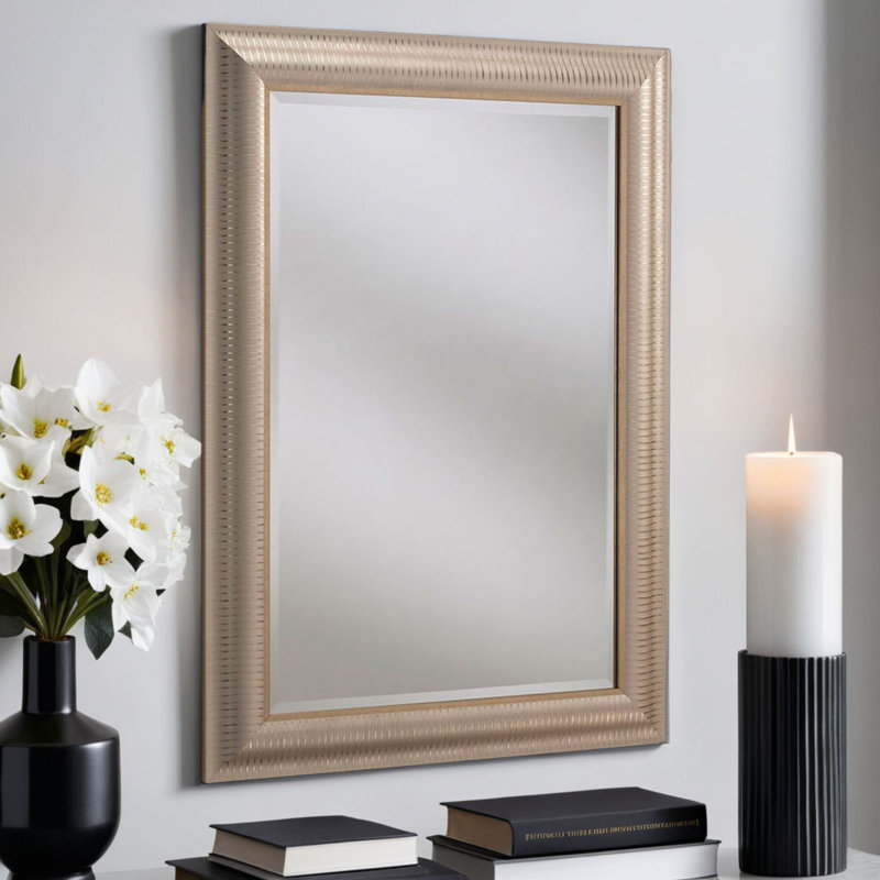 Abbeyville Framed Wall Mounted Accent Mirror, Champagne, 130.5cm H x 107.5cm W