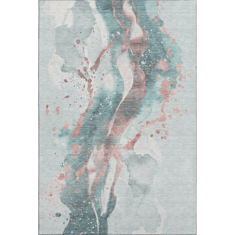 Premium Machine Washable Sykora AMF1523 Abstract Rug, Rectangle 10' x 14'