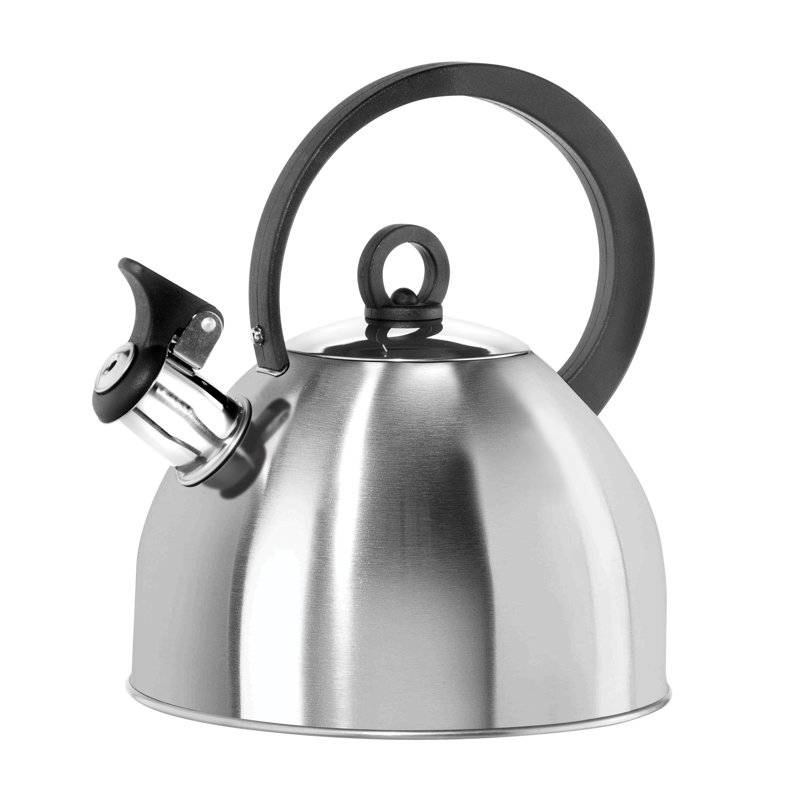 Oggi Brew Whistling Kettle 64 Oz / 1.9 Lt Black, Silver
