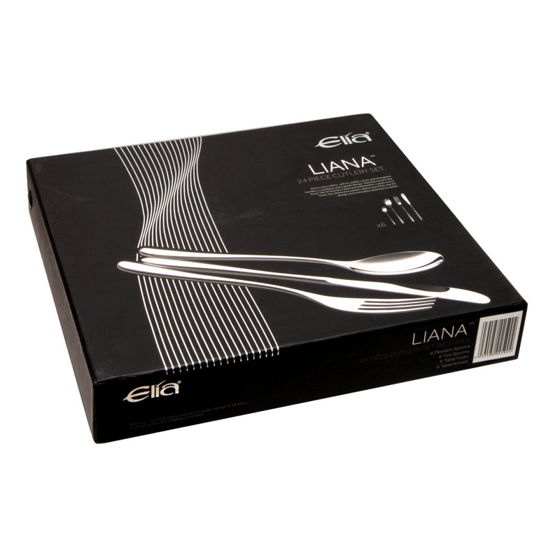 Liana 24 Piece 18/10 Stainless Steel Cutlery Set, Service for 6