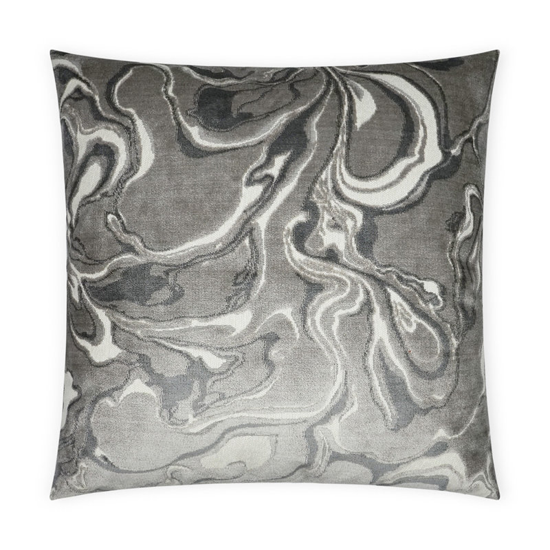 Coussin décoratif Rhapsody, Gris, Carré 22 po