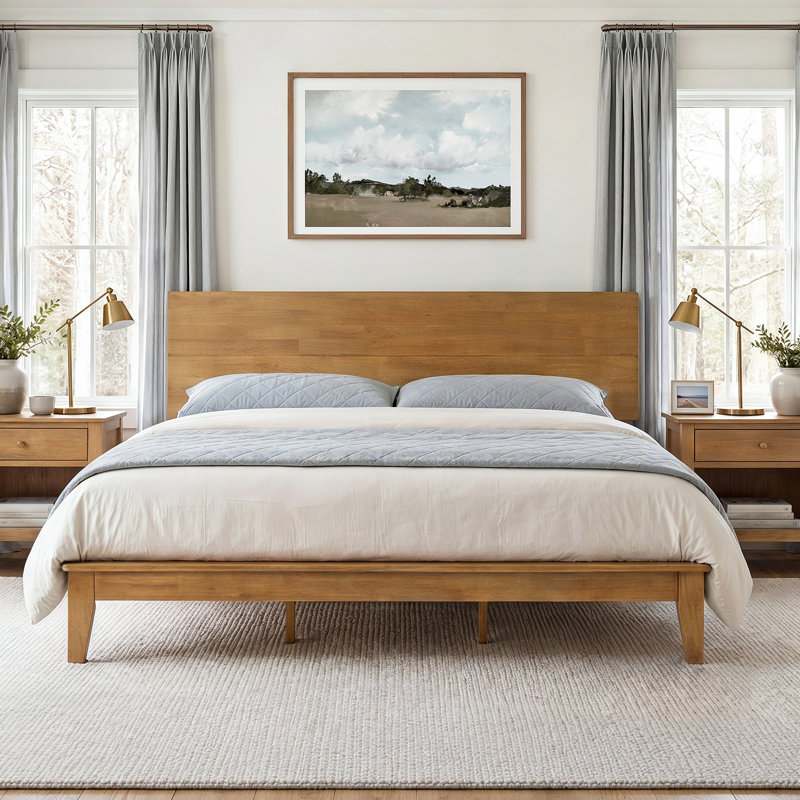 Lit moderne en bois massif, Dark Wood , King