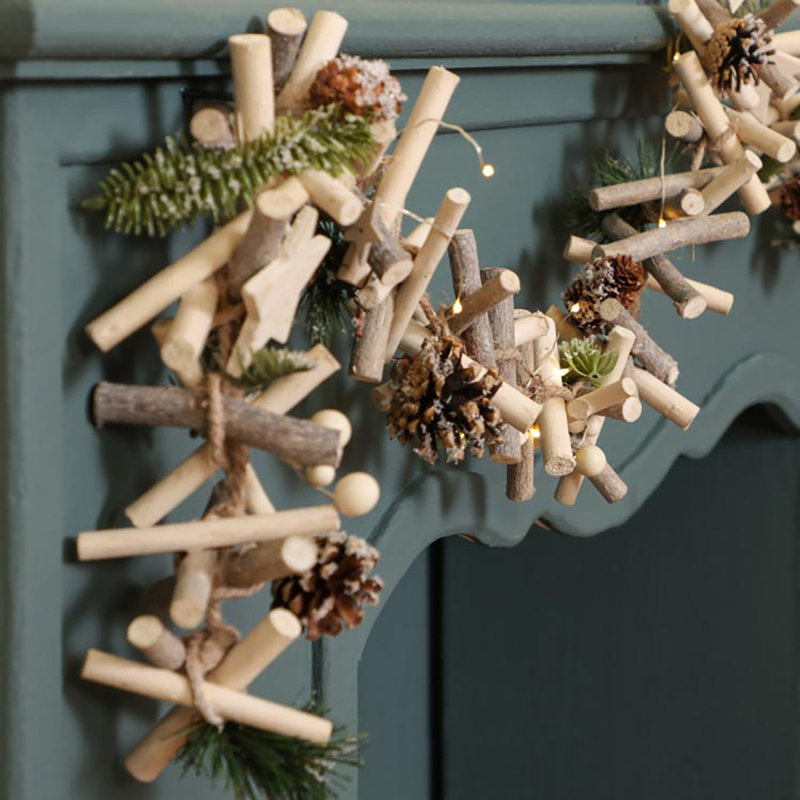 185cm Lighted Faux Pine Garland with Lights