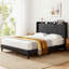 Modern Upholstered Platform Bed Frame with Headboard & USB Charging Station-118619597