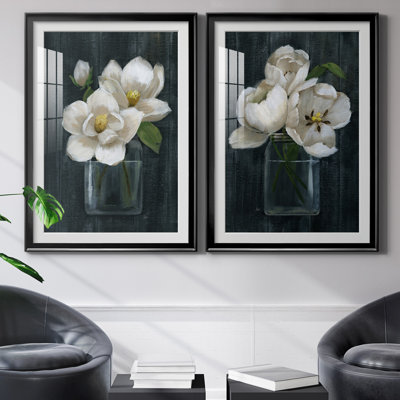 «Chalkboard Beauty I» mat et encadré sous verre, ensemble de 2, grand art mural de salon