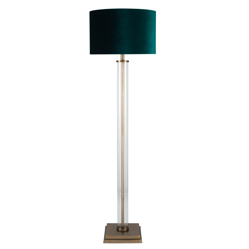 Aimon Velvet Drum Lamp Shade ( Screw On ), 23cm H x 35cm W x 35cm D, Forest Green