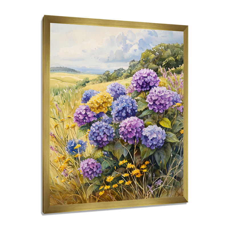 Richardson - Floral Wall Art Prints, H 32 po x l 16 po, Reproduction encadrée d'une seule photo, Doré