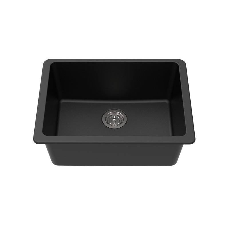 Évier de cuisine encastré L 25 po x l 19 po, Noir