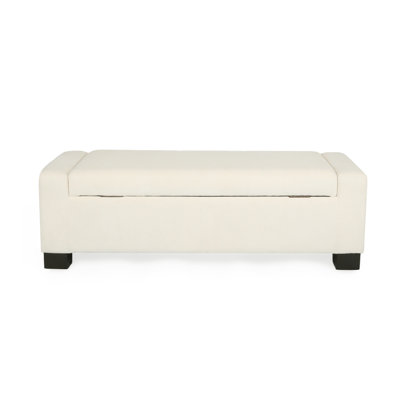 50" Ottoman Bench in Textured Fabric, Rectangular Design with Hinged Lid for Seating, Footrest, and Hidden Storage, Perfect for Living Room, Bedroom,