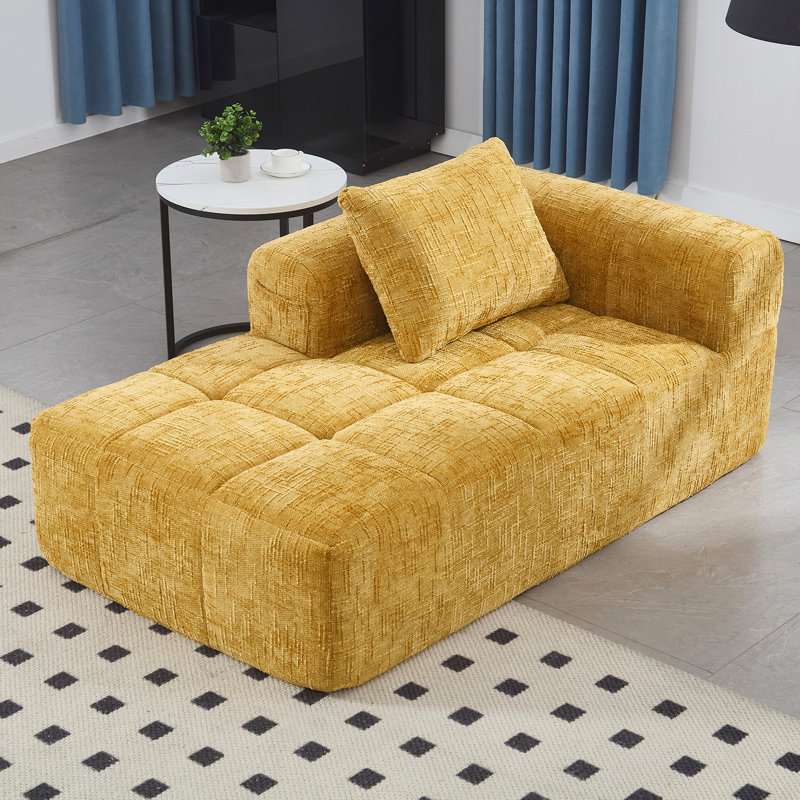 Canapé-lit Chenille, Jaune