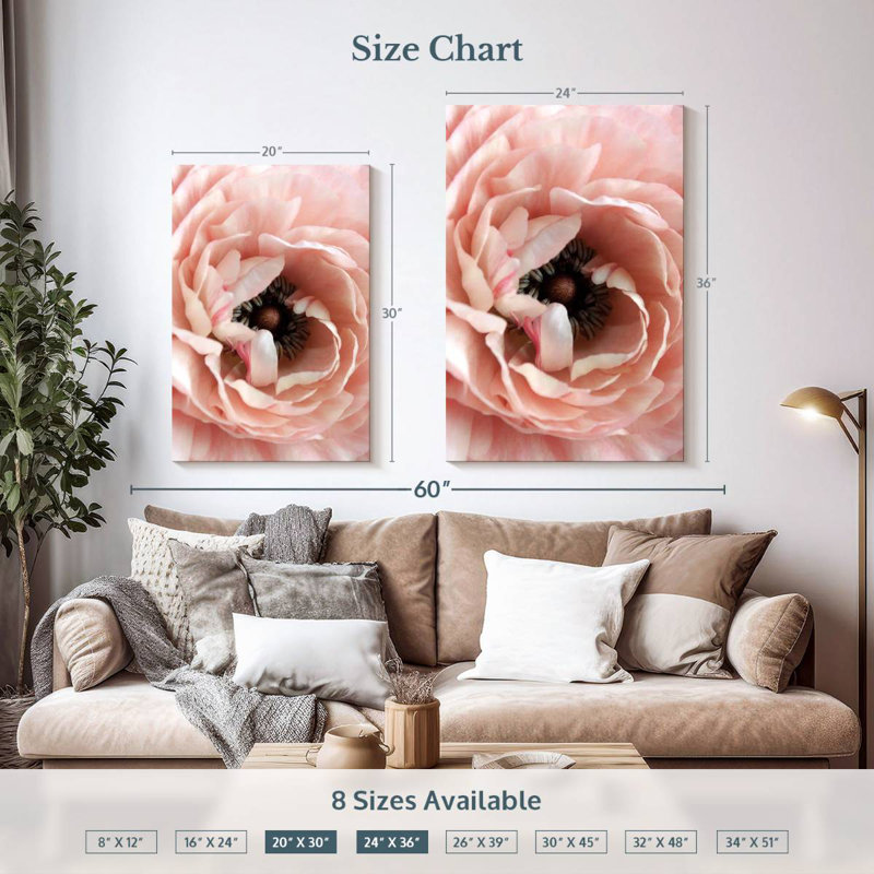 Grande fleur rose Harnek, H 36 po x l 24 po