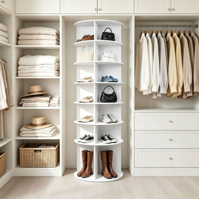 7 Tier Rotating Shoe Rack Tower