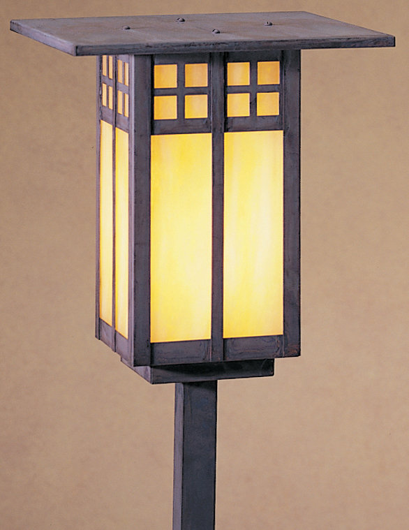 Glasgow LED Pathway Light, 17.38" H x 6" W, Gold White Iridescent, Mission Brown
