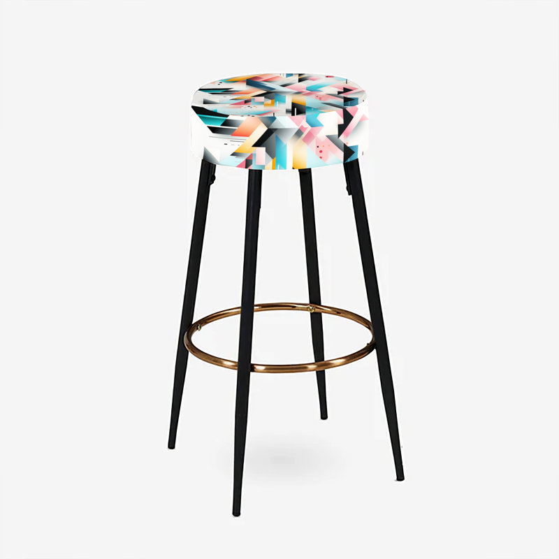 Multicolore couleur pastel géométrique Fusion - ensemble de 2 tabourets de bar géométriques